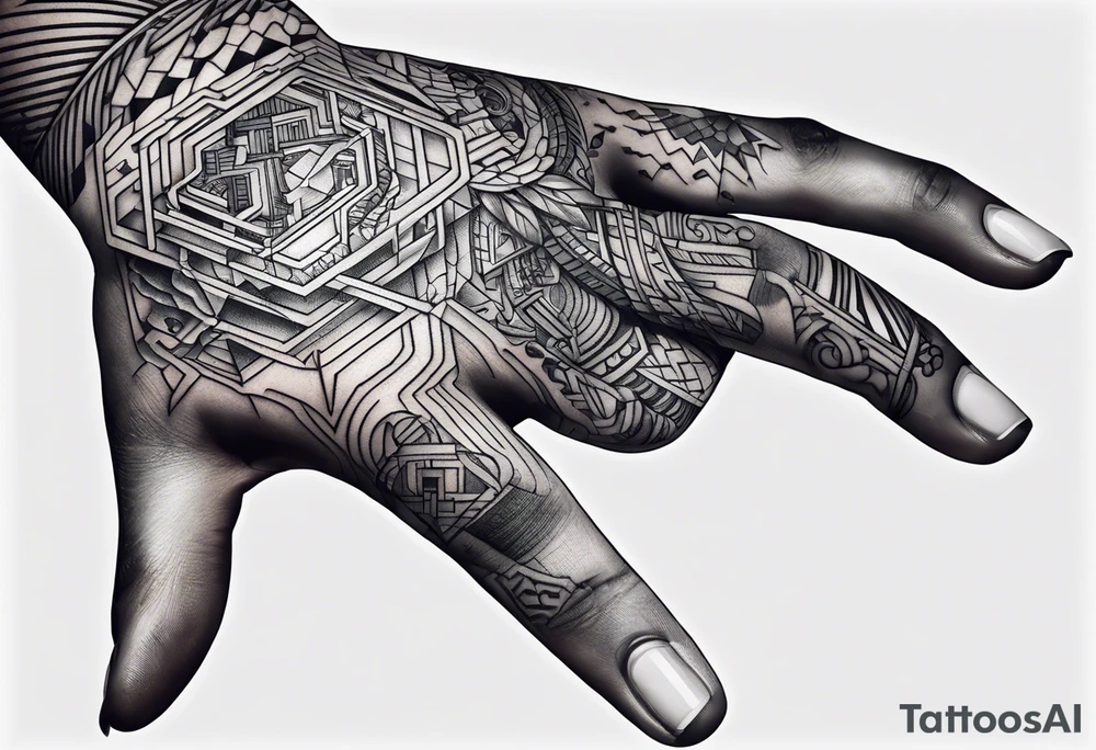 Cyber hand tattoo idea