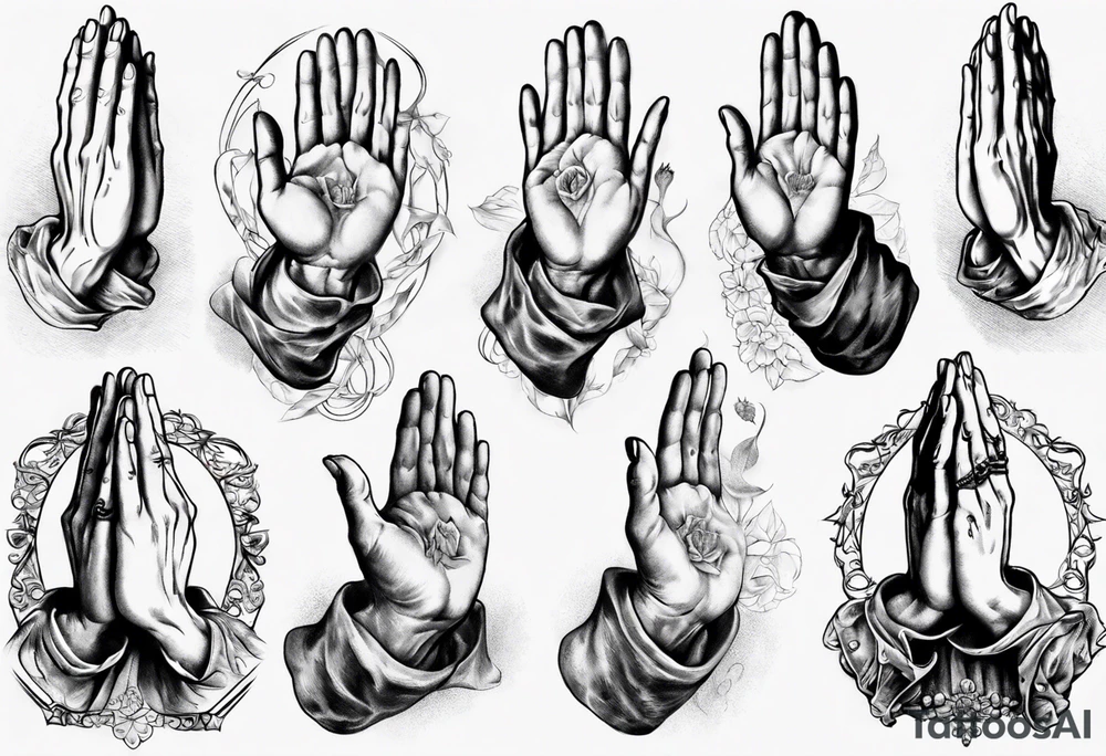 Praying hands tattoo idea