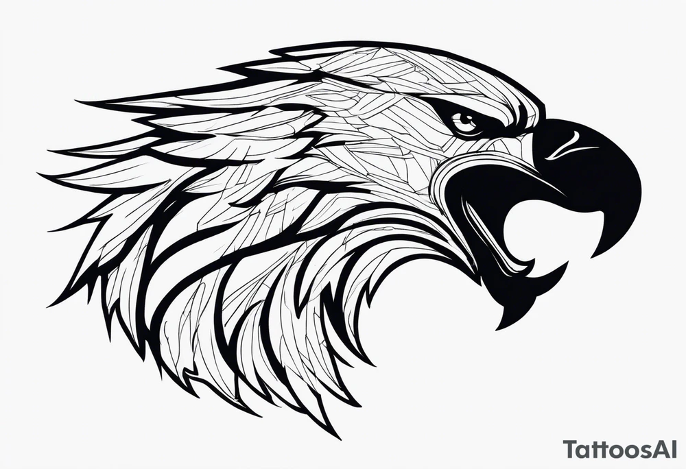 be a wolf at graund and be a eagle at sky at the same time tattoo idea