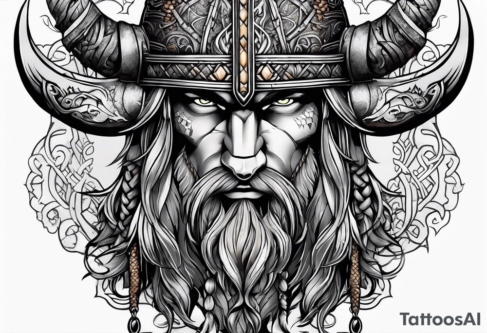 Viking with wolf tattoo idea
