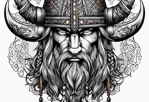Viking with wolf tattoo idea