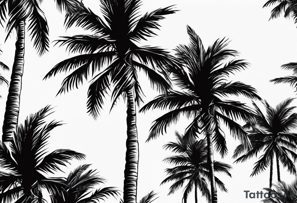 Tall skinny palm tree tattoo idea