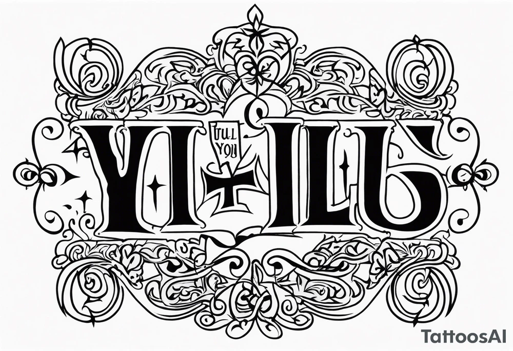 i put a spell on you in old english crossing the chest tattoo idea
