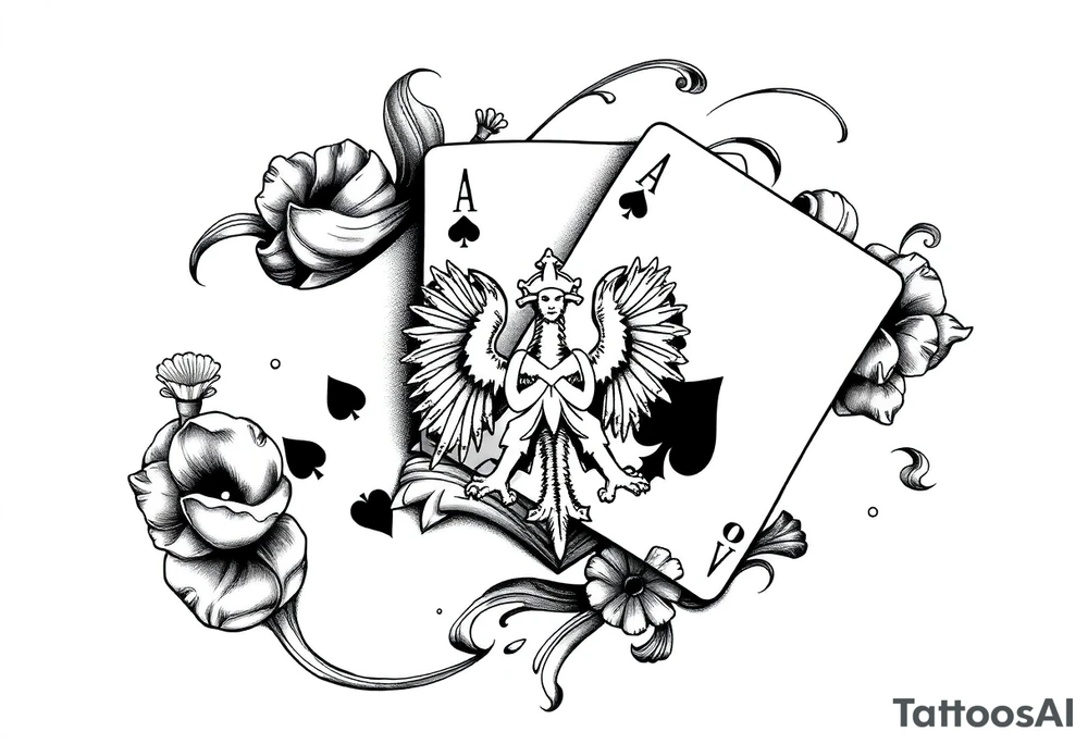 Poland symbol and poker cards Add casino money to it. tattoo idea