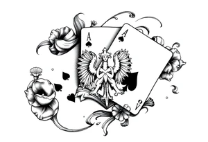 Poland symbol and poker cards Add casino money to it. tattoo idea