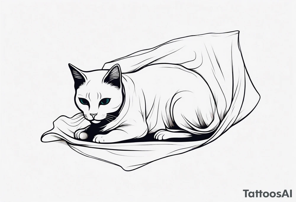 Cat wearing a sheet dressed as a ghost tattoo idea