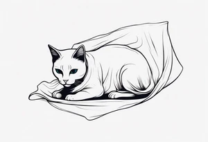Cat wearing a sheet dressed as a ghost tattoo idea