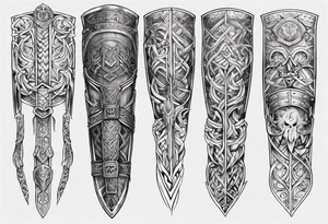 Viking leg armor tattoo idea