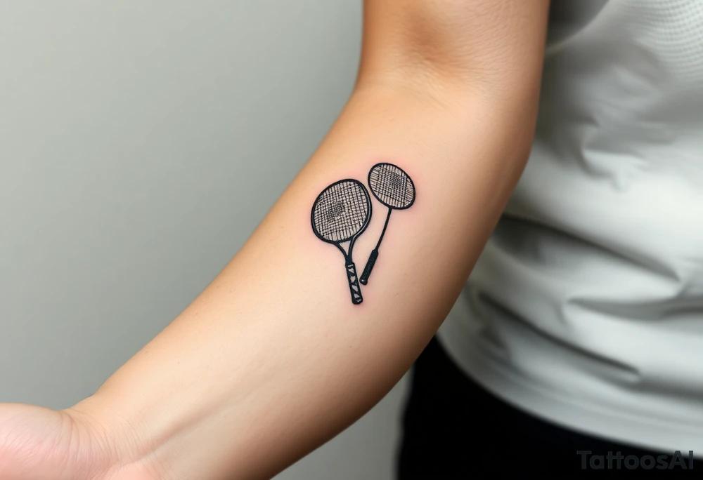 Racket sports tattoo which should have table tennis and badminton tattoo idea