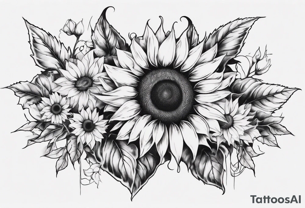 combining E and H with a sunflower tattoo idea