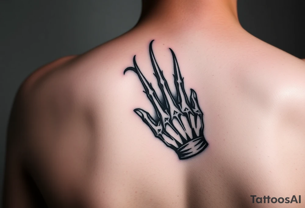 Freddy Krueger showing his claw tattoo idea