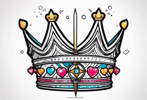 Sword, crown, distance love, science tattoo idea