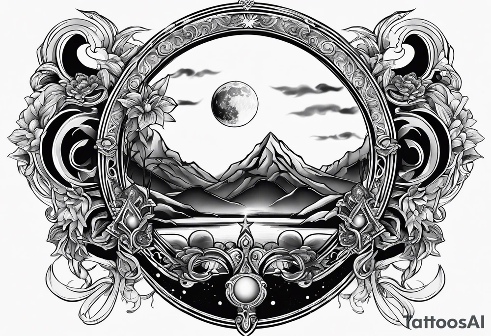 sacred moon tattoo idea