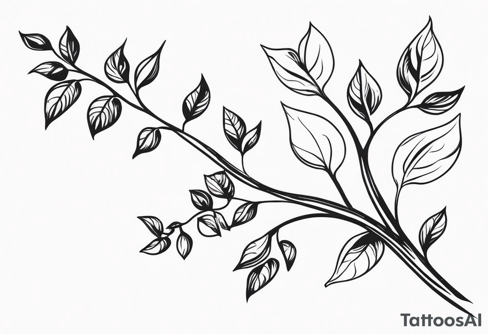 Majestic vines with leaves tattoo idea