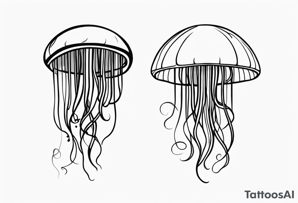 jellyfish with long tentacles tattoo idea