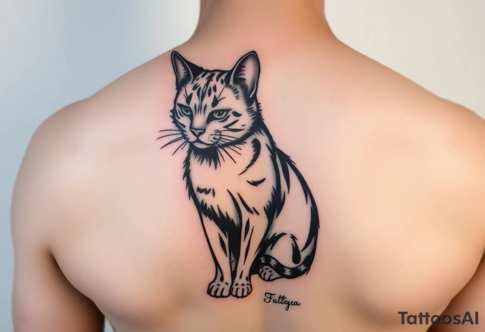 black cat tattoo idea