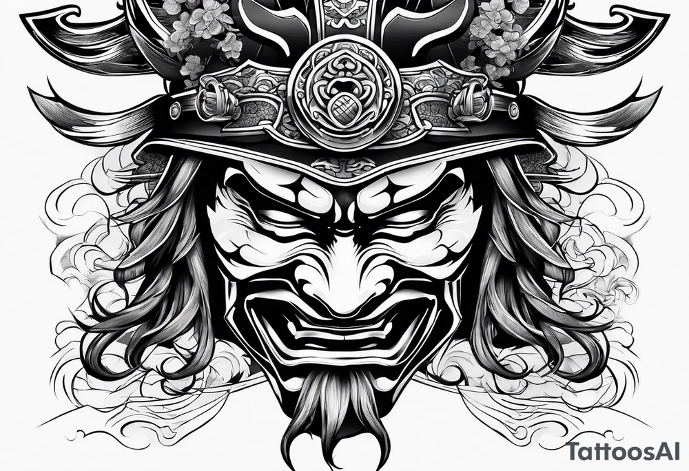Samurai mask tattoo idea
