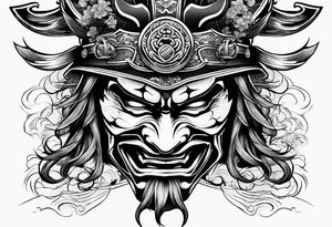 Samurai mask tattoo idea