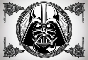 Star wars insignia with 2 lightsabers, including the phrase "May the 4th" tattoo idea