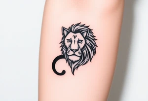 Fancy style "leo"  birth
 sign lion tattoo idea