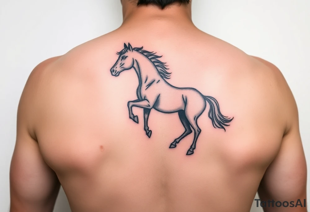 horse silhouette tattoo idea