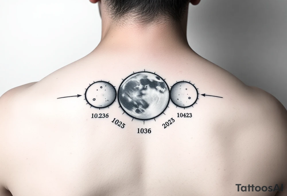 Moon phases with dates tattoo idea