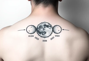 Moon phases with dates tattoo idea