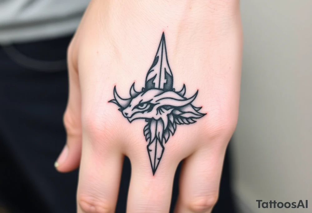 Simple large nature or Norse themed, covering ge hand, going up the fingers and down the wrist. tattoo idea