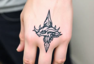 Simple large nature or Norse themed, covering ge hand, going up the fingers and down the wrist. tattoo idea