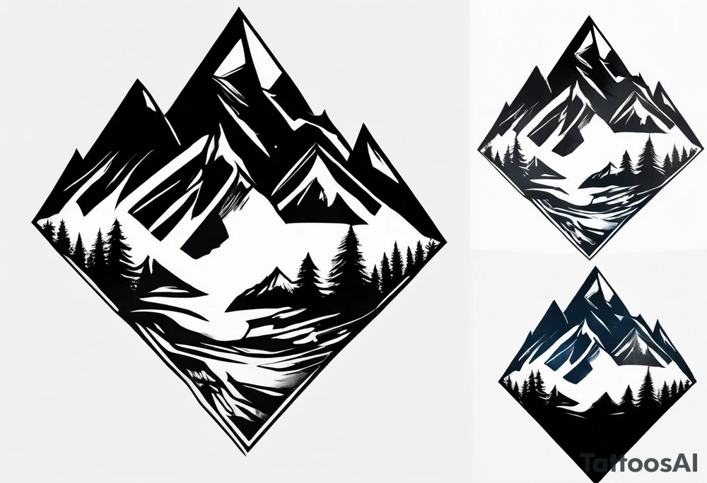 Small
Black
One Mountain 
Silhouette tattoo idea
