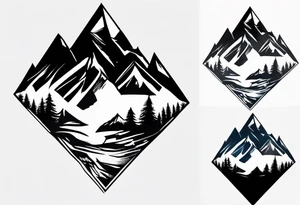 Small
Black
One Mountain 
Silhouette tattoo idea