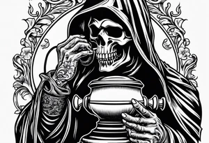 Grim reaper talking on a old school telephone tattoo idea