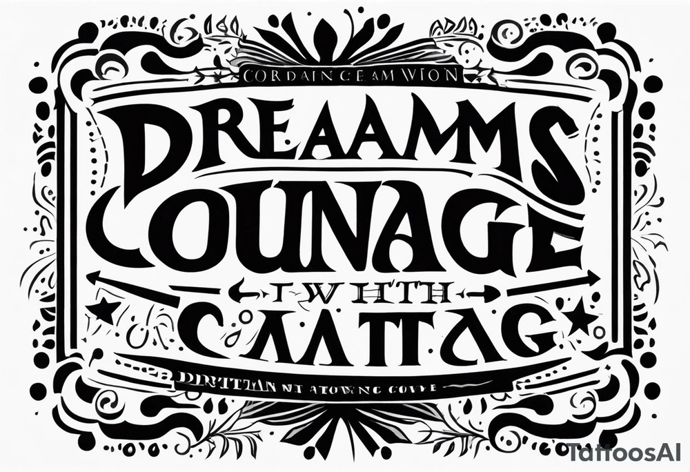 Dreams begin with courage tattoo idea