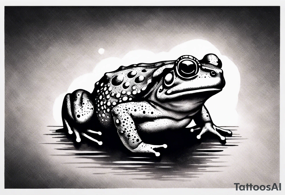 A toad in a thunderstorm tattoo idea