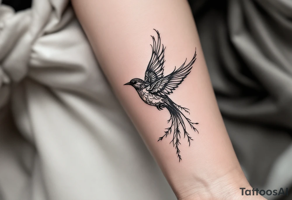 Decending bird tattoo idea