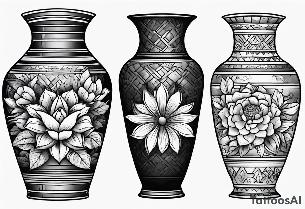 tattoo drawing ancient flower vase tattoo idea