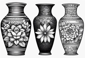 tattoo drawing ancient flower vase tattoo idea