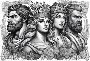 Greek gods sleeve tattoo idea