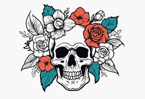 human skeleton

old school vintage simple traditional design surrounded by vintage flowers


bold color simple tattoo idea