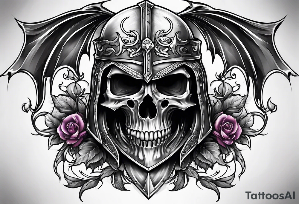 knight skull tattoo idea