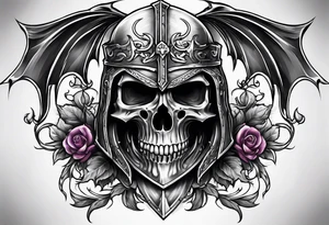 knight skull tattoo idea