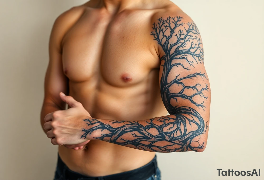 Tree covering entire arm/hand tattoo idea