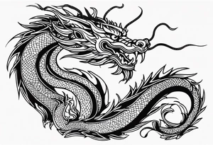 chinese dragon slim in the shoulder tattoo idea