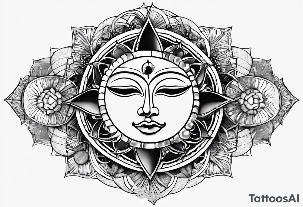 With all my heart and all my soul to the end of the universe To infinity and beyond.  sun and moon without face tattoo idea