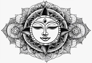 With all my heart and all my soul to the end of the universe To infinity and beyond.  sun and moon without face tattoo idea