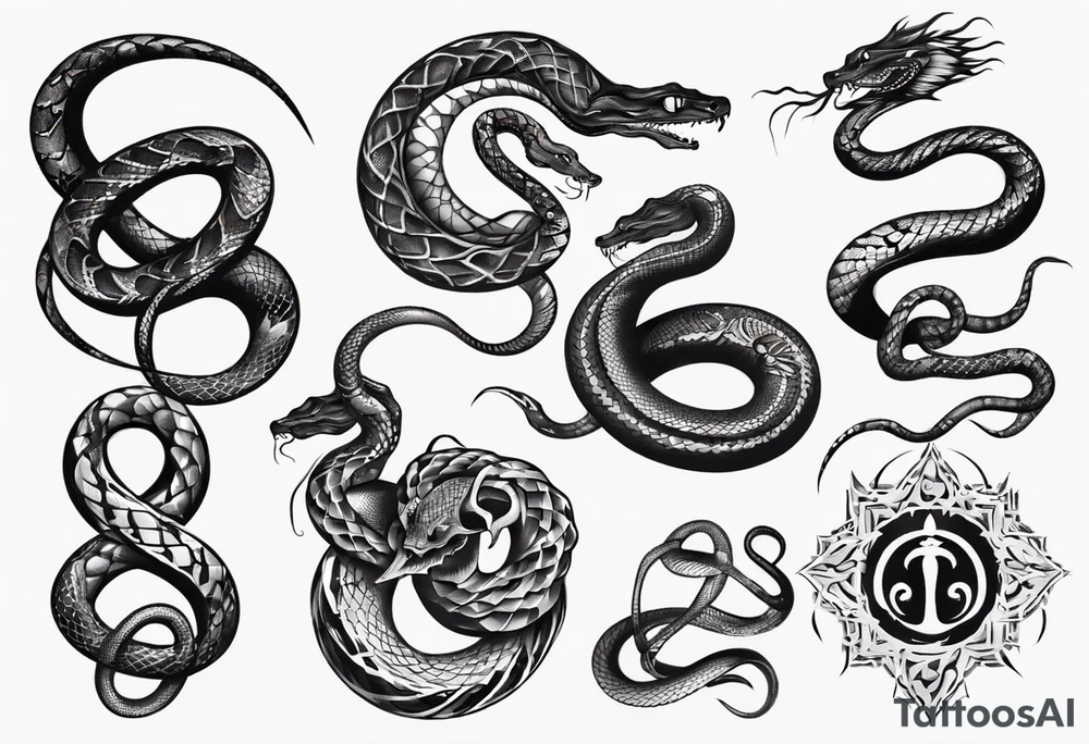 Mystical snake tattoo idea