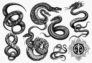Mystical snake tattoo idea