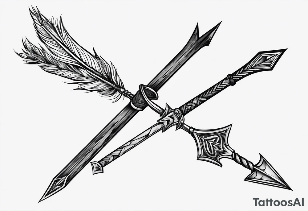 arrow with rough wooden shaft tattoo idea