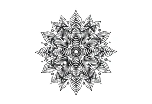 intricate mandala with sacred geometry and cosmic elements tattoo idea
