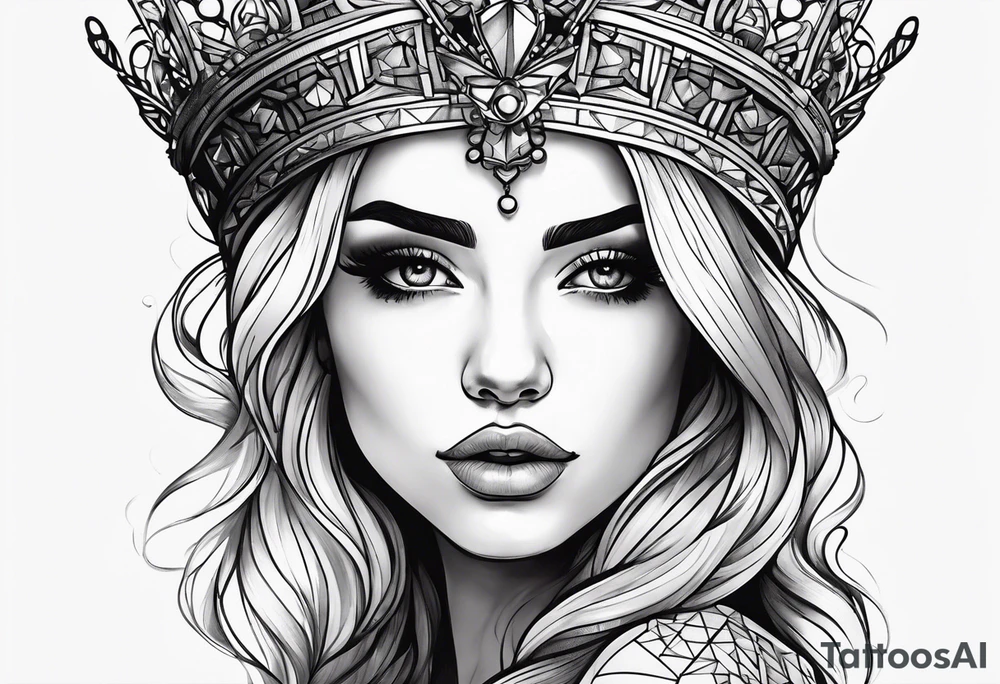 Girl with a crown tattoo idea